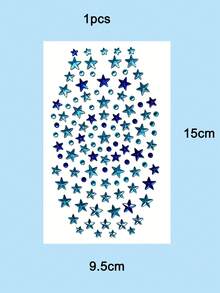 Blue Star Rhinestone Stickers, DIY Self-Adhesive Music Festival Face Decorations, Stage Makeup Eye Glitter Stickers - Multicolor - View 4