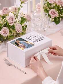 Caja de regalo personalizada con cinta magnética, Caja de invitación personalizada para dama de honor, Caja de regalo para la novia, Caja "¿Quieres ser mi dama de honor?", Caja de regalo de boda - Multicolor - Ver 3