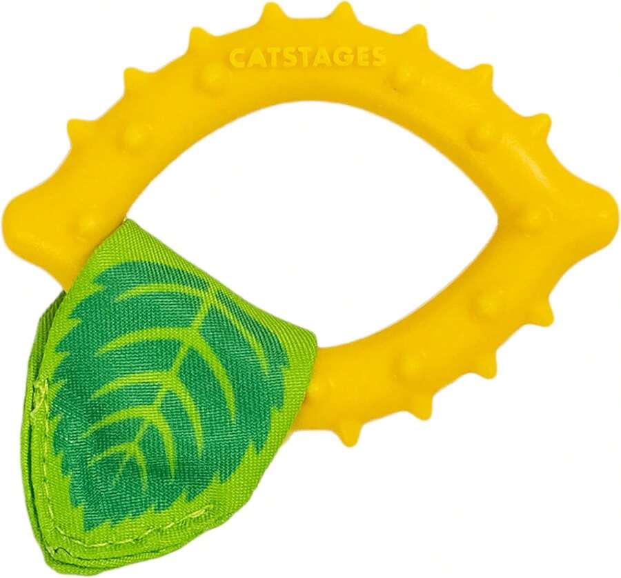 Catstages Dental Lemon Teether, Soft And Textured Cat Chew Toy, Catnip Oil Coating, Yellow - ColorE - View 1