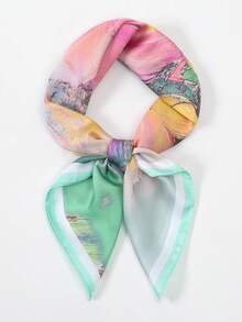 1 chiếc khăn vuông in họa tiết đơn giản 70cm, khăn bandana mùa xuân mới cho nữ, đa năng dùng làm khăn thắt eo, băng đô, khăn quàng cổ thời trang. - Nhiều màu - Xem 5