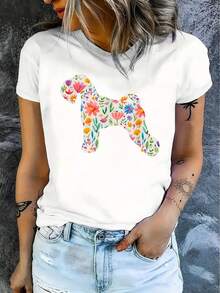 1 camiseta casual de manga corta para mujer, 100% algodón grueso - cuello redondo cómodo, suave y bonita, 180g 100% algodón. - Blanco - Ver 3