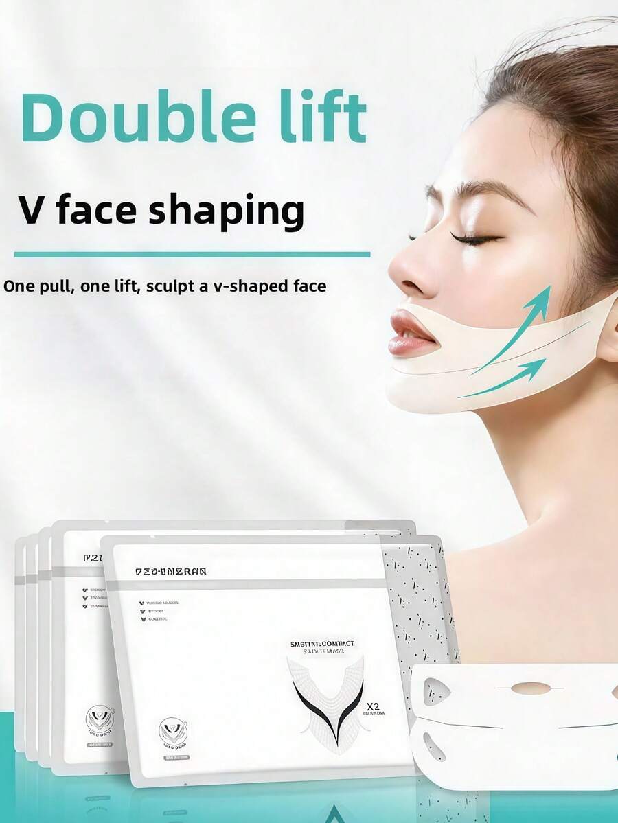 OBOVAY 10/5/1pc Collagen V-Shaped Face Lifting Mask, Moisturizing, Nourishing, Keeps Skin Tight And Elastic - Collagen - View 1