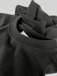 Funny Phrase That Expresses Humor And Sincerity With A Girl Thinking About The Laziness Of The Day Reflecting A Relaxed Attitude, Comfortable And Casual Double-Sided Print Women's T-Shirt, Comfortable Clothing. - 黑色 - 查看 6