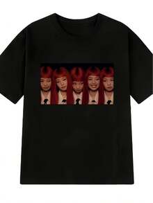 Jennie Ruby Album Unisex T-Shirt, Soft And Comfortable, A Must-Have Urban Casual Fashion Item, Suitable For All Seasons, Versatile Style For Various Occasions, Economical For Daily Wear And Also An Excellent Christmas Gift For Friends And Family--160 Grams, Women's Blouses, Blouses, Casual Blouses For Women, Casual Tops For Women, Women's Tops, Tops, Unisex. - 黑色 - 查看 6