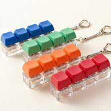New Creative Squeeze Stress Relief Button Keychain, Soft Pressure Release Hanging Accessory, Portable Relaxation Gadget, Outdoor Bag Decoration - Multicolor - View 6