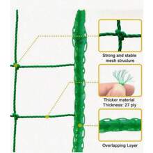 1 cái lưới leo hình vuông màu xanh lá cây, khung leo cho dưa chuột, mướp, lưới chống gió, chống đổ cho hoa cúc. - Lưới bảo vệ cây leo - Xem 7