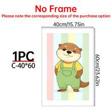 1/3件套帆布墙画海报，适用于房间家居装饰，美观实用，可选画框，可用于房间装饰、卧室装饰、婴儿房装饰、客厅装饰、办公室装饰等。可爱动物主题儿童房墙画三件套，适合婴儿房装饰、儿童卧室墙画，北欧风格儿童房艺术画。 - 彩色 - 查看 14