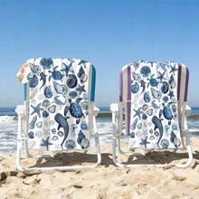 1pc Summer Boho Style Ocean Life Collection: Various Sea Creatures And Shells, Watercolor Painting Style. Beach Towel For Swimming Pool Vacation - Microfiber, Quick-Dry, Sand-Free & Lightweight Extra Large Towel For Pool, Beach, Yoga & Travel -Gift For Adults Women Men - 彩色 - 查看 5