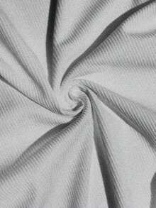 Camiseta básica minimalista y casual, camiseta blanca de mujer de manga corta, cuello redondo, ajuste ceñido, de canalé y elástica para el verano - Gris 2 - Ver 7