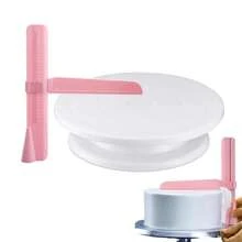 Base Giratoria para Decoración de Pasteles de 11 Pulgadas con Raspador de Glaseado Ajustable, Soporte Giratorio de Plástico para Pasteles, Accesorios de Repostería 10225 - 1 PC - Ver 3