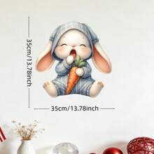 New Cartoon Rabbit PVC Self-Adhesive Wall Decor Sticker, Removable Without Leaving Glue Marks, Suitable For Room, Living Room, Home Decor Background, Wall Beautification Sticker - 1PC - View 6