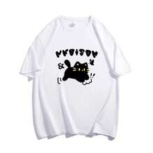 Women's Heavyweight Pure Cotton Green Short-Sleeved T-Shirt, Summer Style, Hong Kong Style, Loose Fit, Plus Size, Petite Size, American Urban Fashion Top. - 白色 - 查看 12