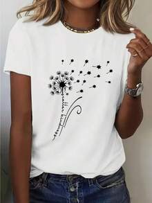 Funny Unisex 100% Cotton T-Shirt - Casual Round Neck Style With Fun Prints, Suitable For Gardening, Black And White Print, Ideal Gift For Halloween, Christmas And Birthdays, Comfortable To Wear All Year Round. - 黑色 - 查看 1