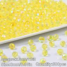 100-500pcs Acrylic Shiny Faceted Corner Beads - DIY Handmade Beading, Suitable For Jewelry Making, Handicrafts, Translucent Material - Faceted Beads - View 16
