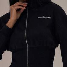 Sport Sport Cinched Waist Zip Through Hoodie Tracksuit Top Only Winter Activewear Sport Gym Workout Alloy - Negro - Ver 3