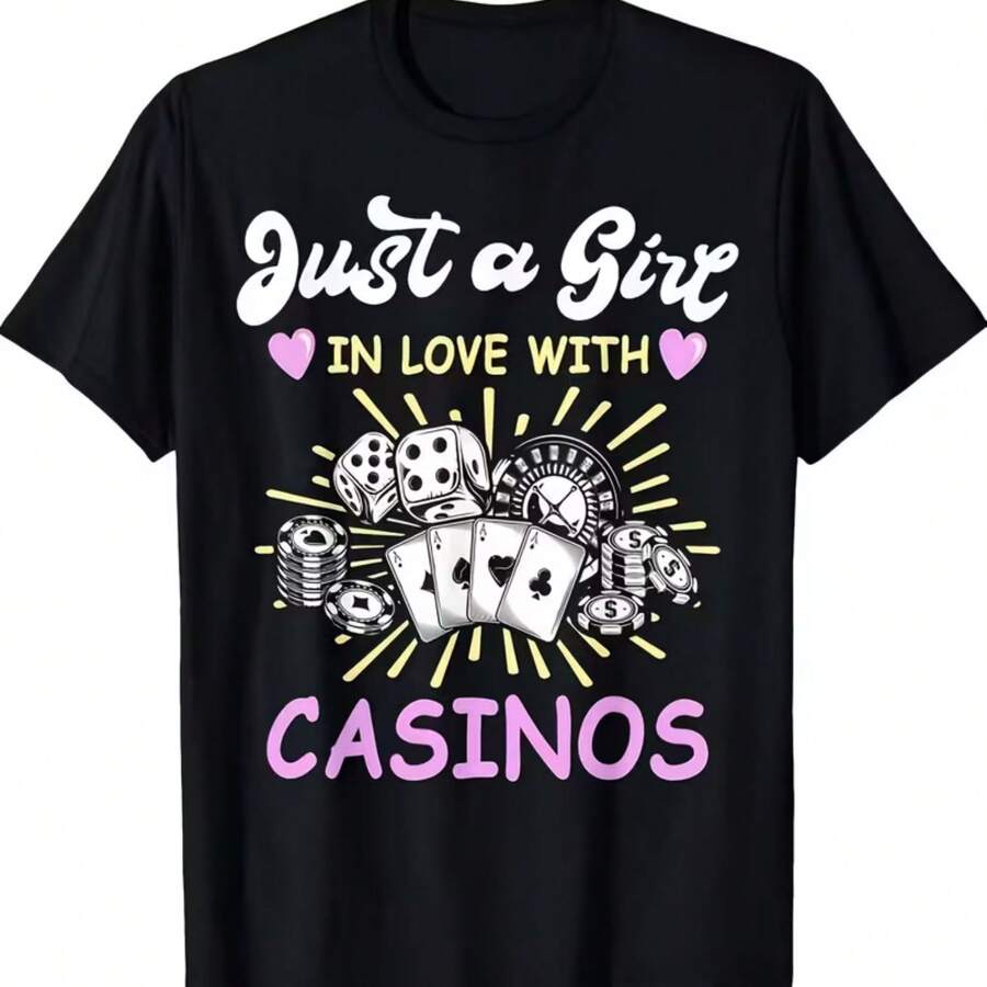 Printed T-Shirt For Men And Women - 黑色 - 查看 1