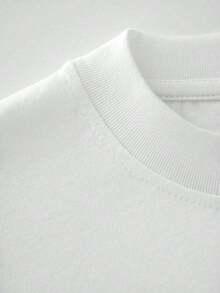 Women's Casual Short Sleeve T-Shirt, Simple And Versatile Design - 100% Cotton, Bold Letter Print, Comfortable And Fitted T-Shirt With Geometric Pattern For Spring And Summer, Hand Wash, Women's Cotton T-Shirt. - 白色 - 查看 4