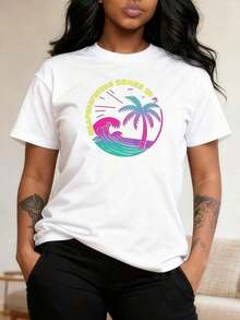 Funny 100% Cotton T-Shirts For Women Happine-2Pure-Cotton - White 1 - View 8