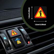 1 Set Of 2 Sheets Car Interior Button Cartoon Stickers, 15 Cartoon Patterns Per Sheet, Suitable For Decorating, Marking, Indicating Car Buttons, Non-Damaging To Paint, Easy To Apply And Remove Without Leaving Traces, Reusable - Car Button Stickers - View 4