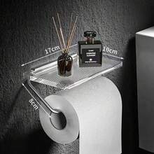 1 Giá đỡ giấy vệ sinh bằng acrylic trong suốt kèm giá để điện thoại, giá đựng giấy vệ sinh treo tường, thích hợp cho nhà bếp, phòng vệ sinh, phòng tắm, có thể cố định bằng keo dán hoặc vít. - Nhiều màu - Xem 7