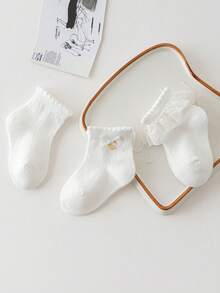 3 đôi tất ren cho bé gái, tất công chúa màu trắng, dành cho bé gái từ 0-5 tuổi. - Nhiều màu - Xem 12