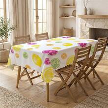 1 buah Taplak Meja Poliester Motif Jeruk Cat Air, Cocok Untuk Dapur, Ruang Makan, Liburan, Pesta Ulang Tahun, Dekorasi Meja Pesta - MultiWarna - View 4