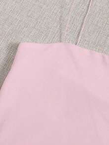 Top corto de tirantes delgado unicolor - Rosa - Ver 3