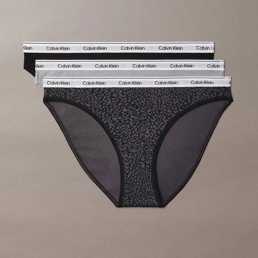 Calvin Klein Icon Logo 3-Pack Bikini QD5207 - Animal Mirror Oxford - View 1