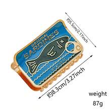 Pinza para el cabello con forma de lata de sardinas, pinza para el cabello de metal grande con forma de lata de pescado, agarre fuerte y antideslizante adecuado para cabello grueso y fino, accesorio para el cabello con tema náutico oceánico para mujeres y niñas - Multicolor - Ver 7