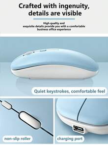 AKKHOO Wireless Keyboard & Mouse Combo Compatible With iPad - Blue - View 6