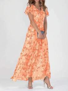 Women Long Dresses - 橘色 - 查看 1
