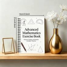 1 pieza Cuaderno A5, Cuaderno de ejercicios de matemáticas avanzadas - Cuaderno con cubierta minimalista de herramienta matemática, Libreta de espiral, Adecuado para práctica de cálculo, Notas de clase de estudiantes, Preparación de exámenes - A5 - Ver 2