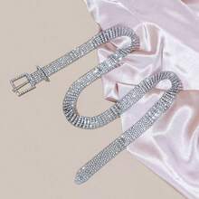 Women's Fashion Diamond Decorated Belt - Silver - View 4