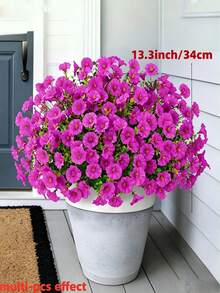 1/6/12pcs - Colorful Vibrant Artificial Plant Flowers Outdoor Spring/Summer Decor, Pink Faux Daisy Eucalyptus Durable, Suitable For Indoor/Outdoor Decoration, Outdoor Home, Porch, Yard, Windowsill, Yard Decor, Wedding And Home Decor, Yard, Window, Yard Decor, Ornaments, Winter Decor, 2026 New Year - Hot Pink - View 5