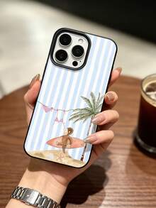 1 chiếc ốp lưng điện thoại mềm chống sốc toàn thân kiểu khỉ lướt sóng sọc xanh trắng, họa tiết khỉ biển mùa hè, phù hợp với 17 Pro MAX/17 Pro/17/16 Pro MAX/16 Pro/16/15 Pro MAX/15 Pro/15/14 Pro MAX/14 Pro/14/13 Pro MAX/13 Pro/13/12 Pro MAX/12 Pro/11 Pro MAX/11, chống rơi và chống nước. - màu đen - Xem 7