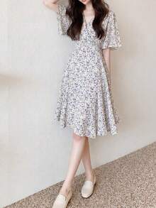 Women Midi Dresses - Purple - View 3