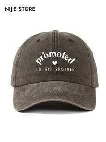 Vintage Washed Baseball Cap - Printed With "Promoted To Big Brother" | Adjustable Casual Hat, Suitable For Family And Streetwear Style,Holiday,Festival - C - View 7