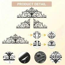 HELLOYOUNG Mystical Boho Gothic Wall Art, 2 Piece Vintage Metal Scroll & Floral Sculpture For Bedroom Living Room, Witchcore Occult Aesthetic Decor, Unique Wall Hanging For Housewarming Altar Valentine Wedding - 彩色 - 查看 8