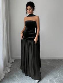 New Women's Long Dress, Tube Top, Elegant And Sophisticated Design, Flattering, Perfect For Gala Parties, Red Carpets, Weddings And Formal Events - 黑色 - 查看 2