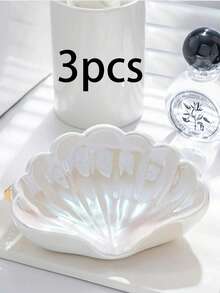 No-Drill Bathroom Countertop Leaf Pattern Plastic Soap Dish, Can Hold Soap, Toothbrush And Toiletries, Modern Home Decor, Soap And Toiletries Storage, Decorative Sink Accessory, Smooth Surface - Multiple Styles - View 11