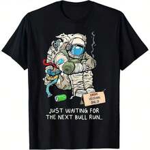Crypto Meme - XRP Cryptocurrency - Astronaut On The Moon - All-Season XRP T-Shirt, 220g Cotton, Single-Sided Print, Crew Neck, Short Sleeve - 黑色10 - 查看 6