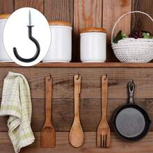 78 ganchos de taza roscados, 6 tamaños en caja, ganchos para colgar en techo y pared, solución definitiva para colgar plantas, decoración, iluminación - 78 piezas - Ver 4