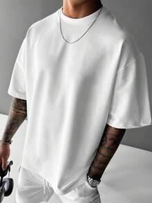Men's Basic Summer T-Shirt With Classic Round Neck, Versatile And Matchable - 白色 - 查看 2