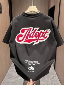 Camiseta negra informal de manga corta con cuello redondo para hombre,Camisetas Para Mujer Camiseta moderna adoptada diseño único estilo urbano casual cómoda moda juvenil Ideal para uso diario talla M color negro ropa de hombre y mujer  2024 - Negro - Ver 6