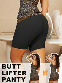 1 Piece Women's Seamless Waist Shaper, Christmas Dress Lingerie, Tummy Control And Slimming Panties, Bodysuit, Butt Enhancer Shapewear - 黑色 - 查看 9