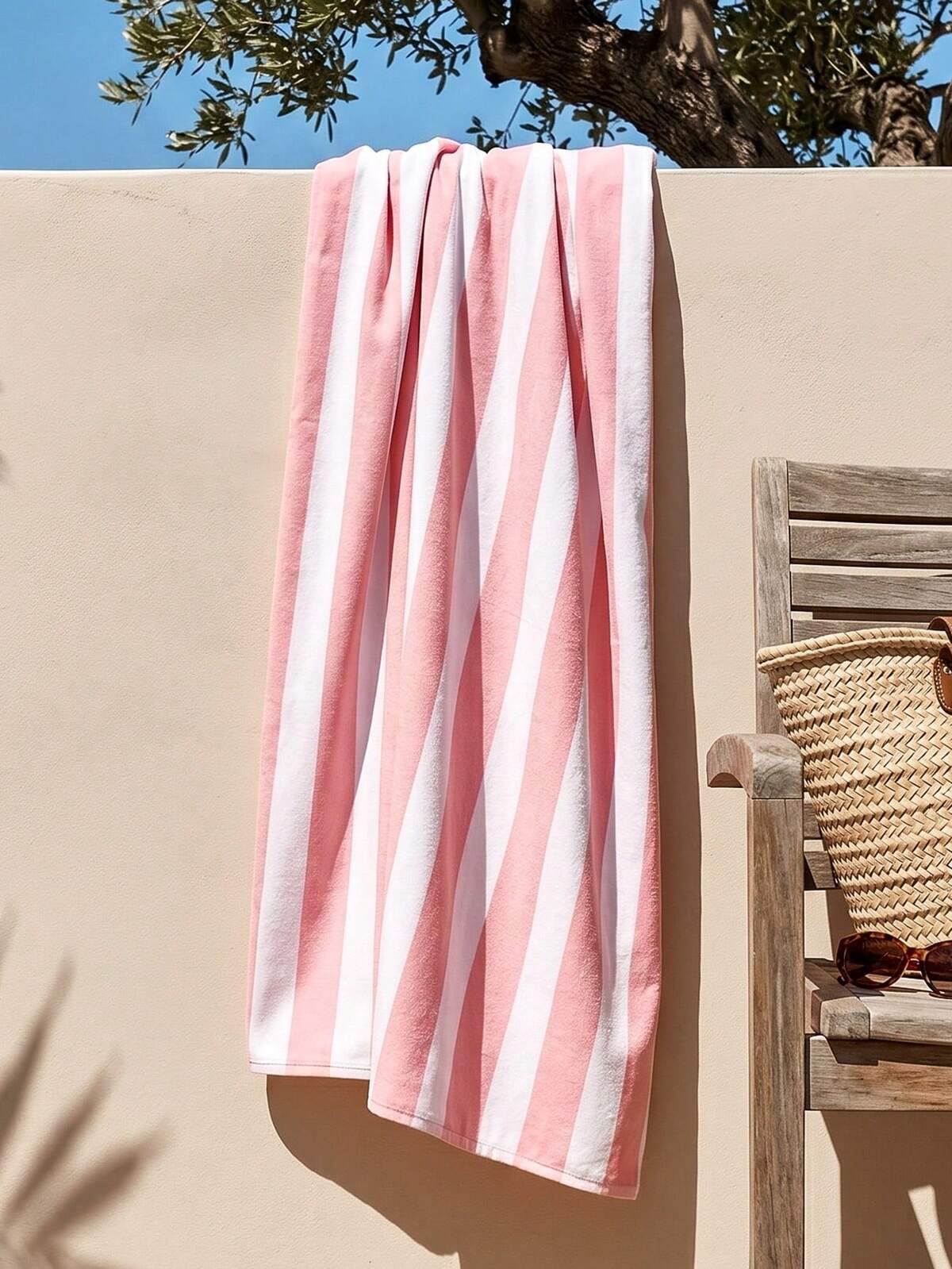 1 pièce Serviette de plage à motif de ligne simple, serviette de plage rayée absorbante douce de tailles multiples, convient pour les voyages, les vacances, les sports, la salle de bain, la piscine et le camping, serviette de voyage tricotée moderne avec une forte absorption d'eau 9