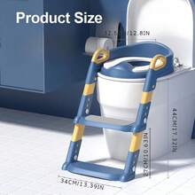 Asiento de inodoro para niños, asiento de inodoro plegable para entrenamiento con taburete para niños pequeños - Multicolor - Ver 2