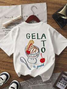 Women's Loose-Fitting T-Shirt With A Round Neck And Exquisite Print. Soft And Breathable Fabric, Comfortable To Wear, And Short Sleeves. Casual And Relaxed Fit, Versatile Style. Made From High-Quality 100% Pure Cotton (200 G). - 白色 - 查看 2