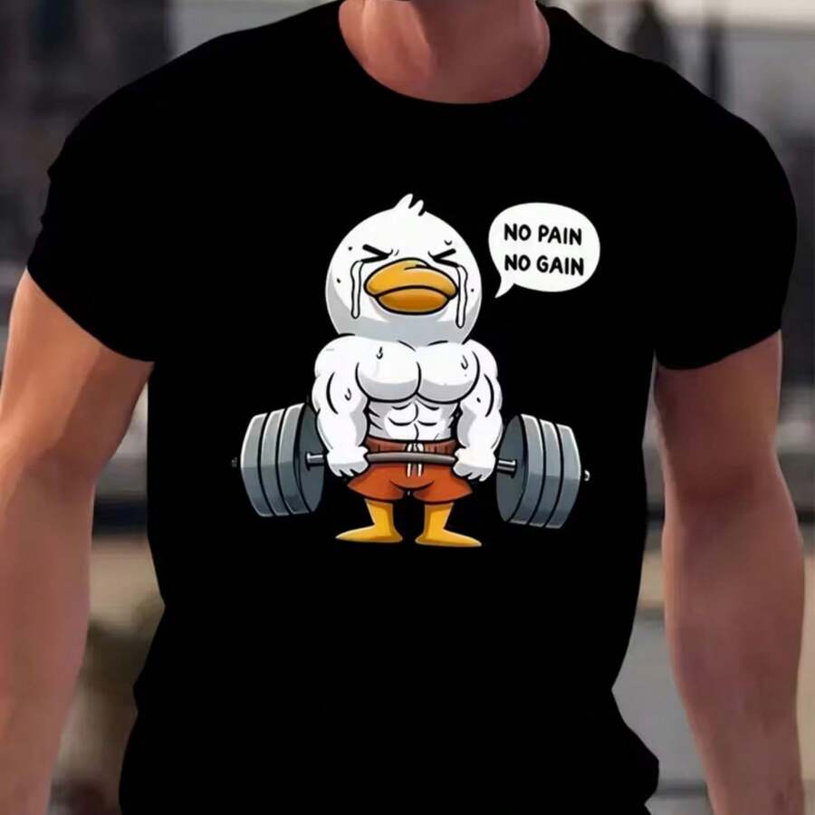 Printed T-Shirt For Men And Women - Black - View 1