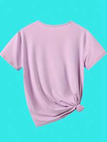 Solo un día de paz, Amor de cereza, Edición especial de San Valentín, Corazón, Regalo, Edición especial, Nueva camiseta de mujer de cuello redondo casual deportiva cómoda para las cuatro estaciones - Morado - Ver 2